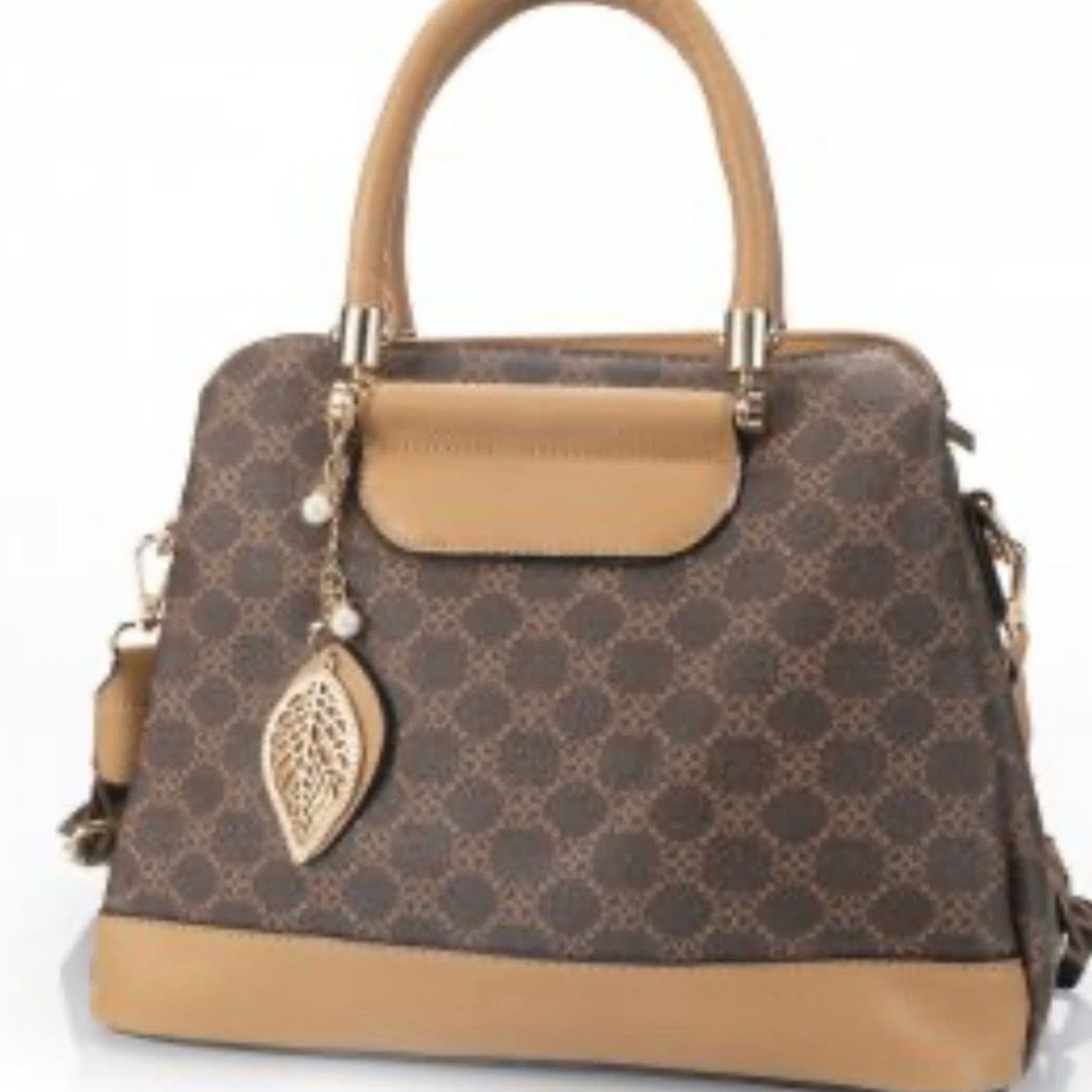 Tan and Brown Satchel Handbag - Women Bags Satchels - Picture 4 of 4